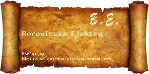 Borovicska Elektra névjegykártya